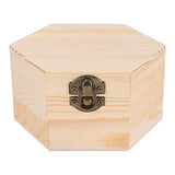 COHEALI 2pcs Coin Earrings Storing Hobbies Hexagon Venue Wooden Case Diy Bracelet Organizer Container Present Necklace Six Trinket with Cases COHEALI