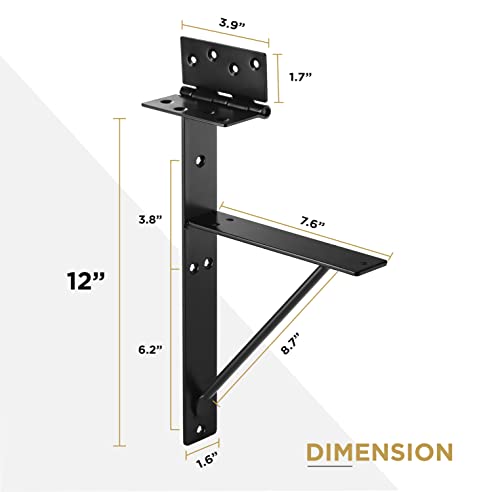 Anti Sag Gate Kit with Gate Hinges Heavy Duty for Wooden Fences-No Sag Gate Corner Brace Bracket for Doors, Corral Gates, Wood Windows (Anti Sag Gate NaGaWood