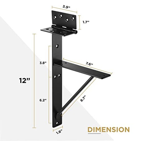 Anti Sag Gate Kit with Gate Hinges Heavy Duty for Wooden Fences-No Sag Gate Corner Brace Bracket for Doors, Corral Gates, Wood Windows (Anti Sag Gate NaGaWood