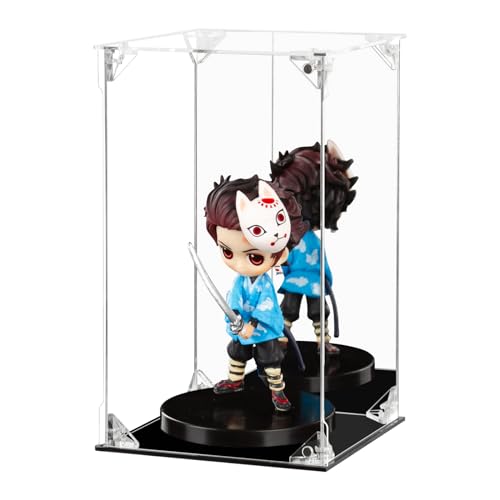 Acrylic Display Case Clear Action Figure Display Case with Mirrored Back, Dustproof Protection Display Box Alternative Glass Case for Collectibles