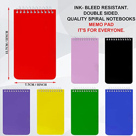 XiQiDianr Small Notebooks, Pocket Notebook 3x5, Spiral Notepads, Memo Pads For Office, Home, School - Lined College Ruled Paper, Mini Notepad - 75 XiQiDianr