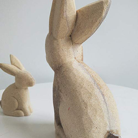 EXCEART DIY Animal Painting Decoration White Rabbit Wood Crafts Unfinished Home Office Shop Animal Model Decoration 2 Pcs EXCEART