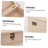 FUNOMOCYA 1pc Box Wooden Storage Box Unfinished Jewelry Case Paper Storage Organizer Trinket Storage Container Unfinished Wooden Treasure Chest FUNOMOCYA