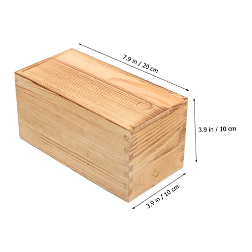 COHEALI 5pcs Box earring storage case sliding cover wooden drawers old fashioned desk top decor Headband decorative wood jewelry rack unfinished COHEALI