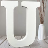 AOCEAN 10 Inch White Big Wood Letters, Unfinished Wooden Letters for Wall Decor Decorative Standing Letters Slices Sign Board Decoration for Craft AOCEAN