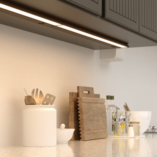 LAGOM 22" Direct Wire Dimmable LED Under Cabinet Lights, Selectable 2700K/4000K/5000K, Selectable Brightness, White Finish, UC0122WH27 LAGOM
