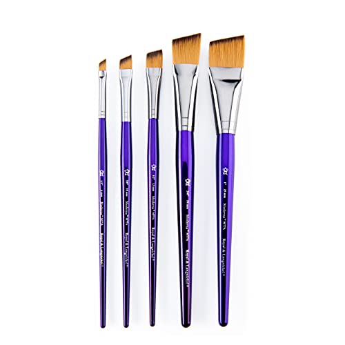 Royal & Langnickel Moderna Angular Brush Set for All Painting Mediums, 5pc - WoodArtSupply