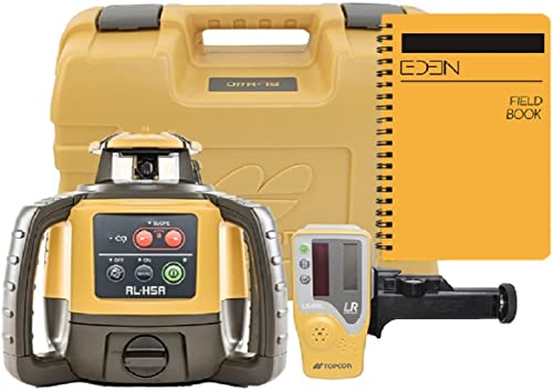 Topcon RL-H5A Self Leveling Horizontal Rotary Laser with Bonus EDEN Field Book, IP66 Rating Drop, Dust, Water Resistant, 800m Construction Laser,