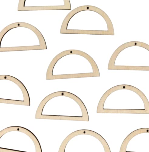 ALL SIZES BULK (12pc to 100pc) Unfinished Wood Wooden Hollow Semicircle Semi Circle Frame Laser Cutout Dangle Earring Jewelry Blanks Charms Ornaments Texan Wood Crafts