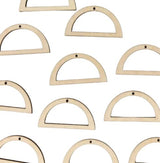 ALL SIZES BULK (12pc to 100pc) Unfinished Wood Wooden Hollow Semicircle Semi Circle Frame Laser Cutout Dangle Earring Jewelry Blanks Charms Ornaments Texan Wood Crafts