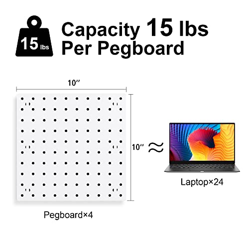 Pegboard Wall Organizer Panels, Craft Room, Kitchen, Garage, Living Room, Bathroom, and Study Room, Easy to Install (4Pcs) - WoodArtSupply