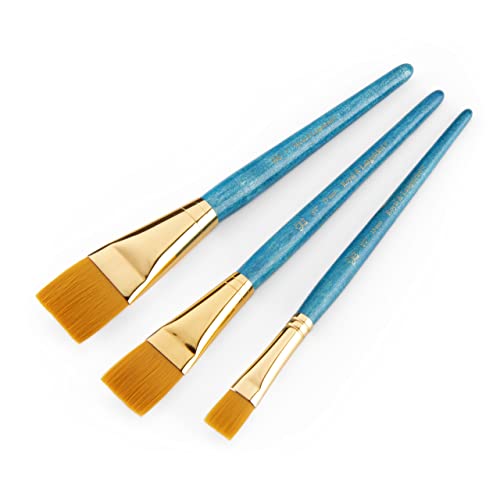 Royal & Langnickel Royal Zip N' Close Gold Taklon Glaze Wash 3-Piece Brush Set - WoodArtSupply