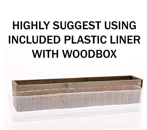 Wooden Planter Box, Rustic Barn Wood with Plastic Liner l Restaurant and Wedding Decorations l Wedding Bouquets, Table Centerpiece (20x4 Set of 2, CBT Floral & Craft