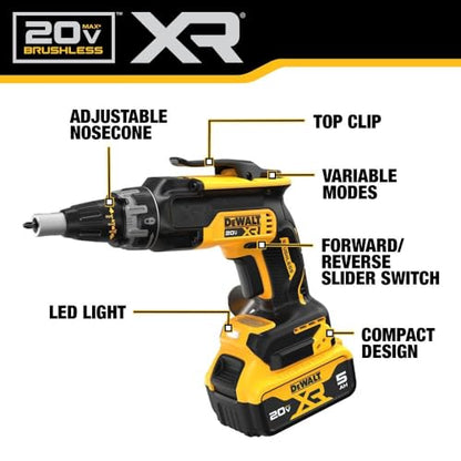 DEWALT 20V MAX XR Drywall Screw Gun and Impact Driver, Power Tool Combo Kit, 2 Batteries and Charger Included (DCK268P2) - WoodArtSupply