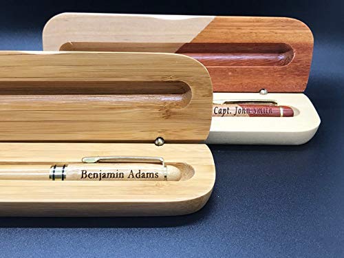 Custom Engraved Wood Pen Set With Maple and Rosewood Finish, Executive Pen and Box With Free Personalization Generic