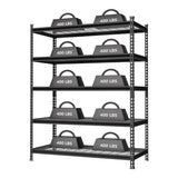 WORKPRO 5-Tier Metal Shelving Unit, 48”W x 24”D x 72”H, Heavy Duty Adjustable Storage Rack, 4000 lbs Load Capacity (Total), for Garage, Basement, WORKPRO