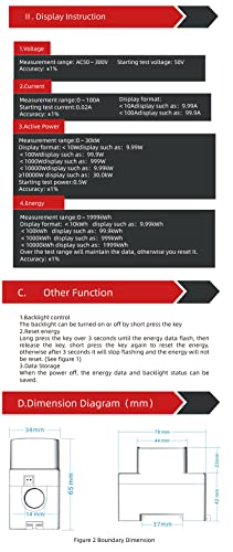 HiLetgo AC Digital Multimeter 50-300V 100A PZEM-008 LCD Display Digital Current Voltage Active Power Energy Multimeter Ammeter Voltmeter AC Din Rail HiLetgo