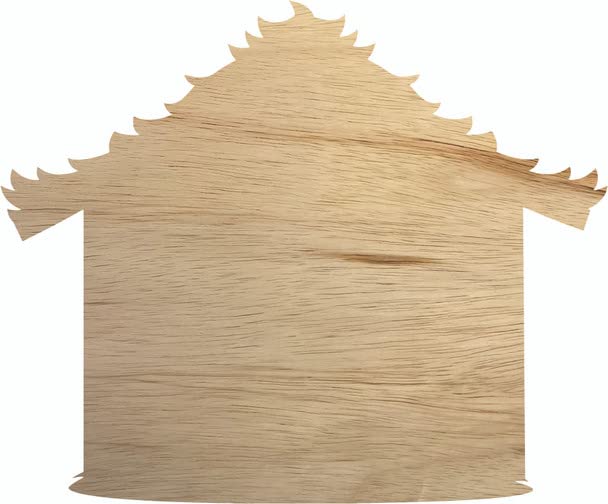 Wooden Nativity Stable 5" Cutout, Unfinished Nativity Christmas Shape, DIY - WoodArtSupply