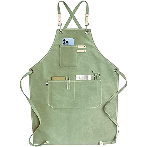 carrotez Adjustable Over sized Plus Size Canvas Apron with Pockets Men and Women Aprons - WoodArtSupply