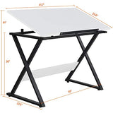 Yaheetech Adjustable Drawing Tables Drafting Desk with P2 Tiltable Tabletop for Reading, Writing,Studying Art Craft Work Station Yaheetech