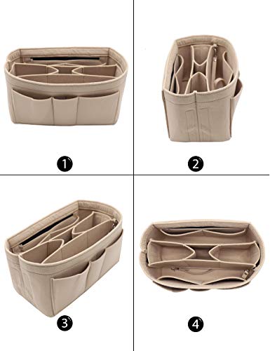 LEXSION Felt Insert Bag Organizer Bag In Bag For Handbag Purse Organizer Fits Speedy Neverful 8010 Beige M LEXSION