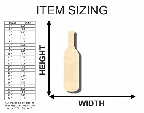 Unfinished Wood Wine Bottle Shape - Craft - up to 24" DIY 6" / 1/4" 24 Hour Crafts