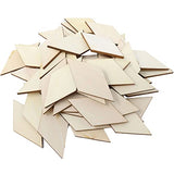 Honbay 60PCS Unfinished Rhombus Wood Slices Blank Wooden Embellishments for Painting DIY Crafts and Home Decoration HONBAY