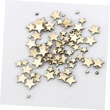 TEHAUX 300pcs Embellishments Star Wood Decor Unfinished Woods Slices Craft Decked Star Wood Ornaments Natural Unfinished Wood Slices Hanging TEHAUX