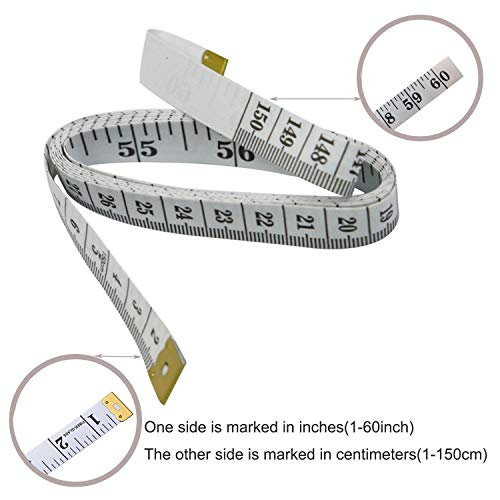 GDMINLO Soft Tape Measure Double Scale Body Sewing Flexible Ruler for Weight Loss Medical Measurement Tailor Craft Vinyl Ruler, Has Centimetre on GDMINLO