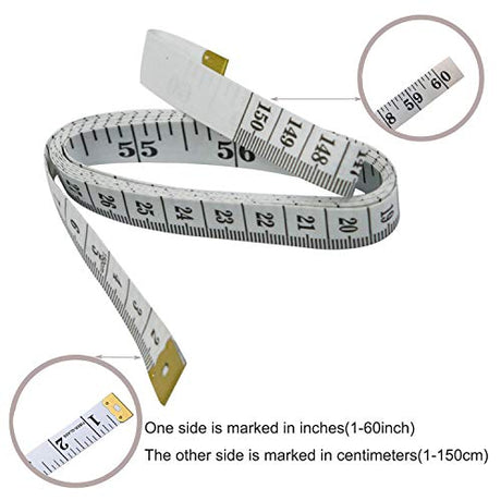 GDMINLO Soft Tape Measure Double Scale Body Sewing Flexible Ruler for Weight Loss Medical Measurement Tailor Craft Vinyl Ruler, Has Centimetre on GDMINLO