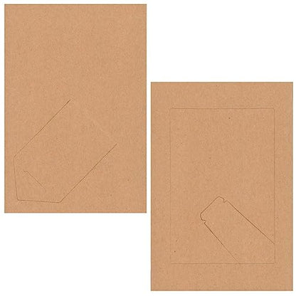 50 Pack Kraft Paper Picture Frames 4x6, Cardboard Photo Easels for DIY Projects, Crafts