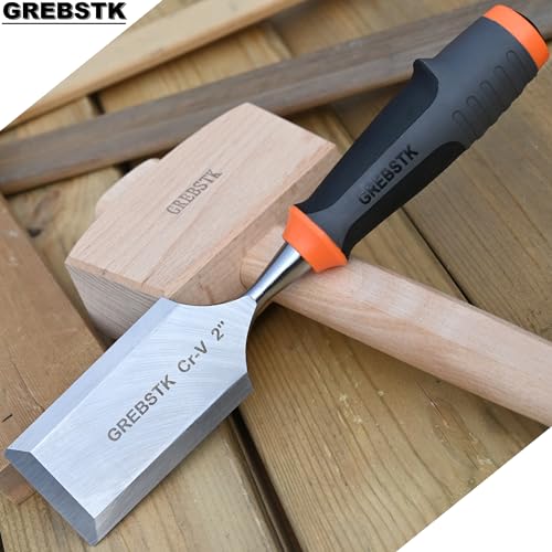 GREBSTK 2 inch Professional Wood Chisel for Woodworking, CR-V Steel Chisel, Woodworking Chisel GREBSTK