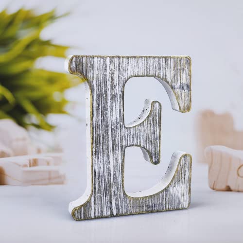 WOODOUNAI 4 Inch Wood Letters Unfinished Rustic Wood Letters for Wall Decor Decorative Standing Letters Slices Sign Board Decoration for Craft Home - WoodArtSupply