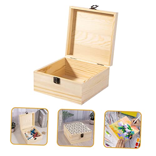 COHEALI Box Wooden Keepsake Box Wooden Organizer Box Desktop Stand Unfinished Box Jewelry Organizer Clear Decorative Case Jewelry Box Decorative COHEALI