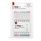 KINGART 440-8 PRO Inkline Color Micro Line & Precision Graphic Pens, 8 Colors, Fine Pt. Brush Nibs, Archival Waterproof Japanese Ink for Art, KINGART