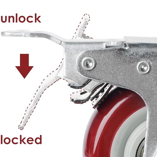 Finnhomy 5 Inch Casters Wheels Set of 4 Heavy Duty Plate Swivel Locking Casters for Furniture/Workbench Premium Industrial Wheels 3000 Lbs Anti-wear Finnhomy