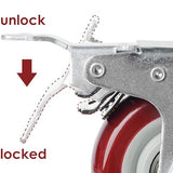 Finnhomy 5 Inch Casters Wheels Set of 4 Heavy Duty Plate Swivel Locking Casters for Furniture/Workbench Premium Industrial Wheels 3000 Lbs Anti-wear Finnhomy