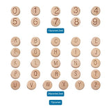 Pandahall 72pcs Beech Flat Round Wood Letter & Number Large Hole Beads 15x7-8mm Wooden Undyed Coin Loose European Beads with Alphabet Letter & 0-9 PH PandaHall