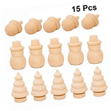 SEWACC 15pcs Wood Decor Natural Home Decor Home Decoration Unfinished Wooden Figurine Unfinished DIY Doll Blank Peg Dolls Household Crafts Wooden SEWACC