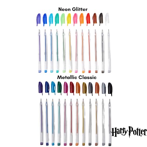 Innovative Designs Harry Potter Wizarding World Gel Pen Set for Kids, 24 Pack with Glitter Gel Pens, Cute Pens for Girls and Boys Innovative Designs