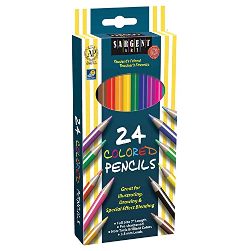 Sargent Art Color Pencils, Assorted Colors, Box Of 24 - WoodArtSupply