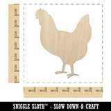 Chicken Standing Solid Unfinished Wood Shape Piece Cutout for DIY Craft Projects - 1/4 Inch Thick - 6.25 Inch Size Sniggle Sloth