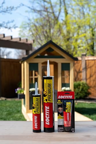 Loctite PL Premium Polyurethane Construction Adhesive, Versatile Construction Glue for Wood, Concrete, Metal & More - 10 fl oz Cartridge, Pack of 1 Loctite