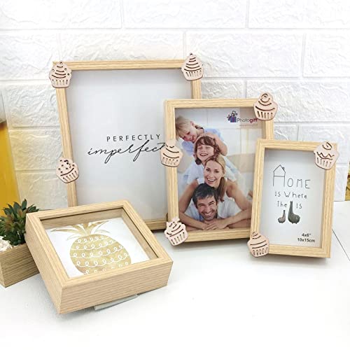 KitBeads 100pcs Random Hollow Cake Unfinished Wood Cutouts Wooden Cupcake Dessert Theme Filligree Wooden Ornament for DIY Crafts Home Decorations KitBeads