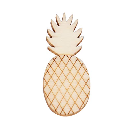 JANOU 50pcs Pineapple Wood Cutouts DIY Craft Embellishments Gift Unfinished Wooden Ornaments Decoration JANOU