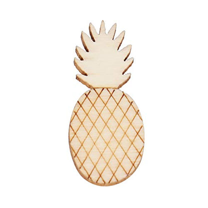 JANOU 50pcs Pineapple Wood Cutouts DIY Craft Embellishments Gift Unfinished Wooden Ornaments Decoration