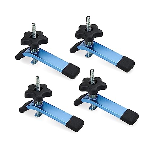 POWERTEC 71168-P2V T-Track Hold Down Clamp, 5-1/2" L x 1-1/8" W, 4 Pack, T Track Clamps for Woodworking POWERTEC