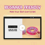 PREBOX Beginner Hat Scarf Loom Kits for Kids - Knitting DIY Craft for Girls Teens Adults, Birthday Christmas Gifts with Storage Bags Yarns Hook PREBOX