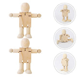 ARTIBETTER 6 Pcs Joint Puppet Toys Artist Wooden Tiny Doll Bodies Painting Graffiti Unfinished People Bodies Unfinished Wooden Robot Bodies Kids ARTIBETTER