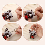 JUPEAN Needle Felting Kit Needle Felting Supplies Needle Felting Starter Kit Raccoon Animal Doll with Wool Roving, Felting Needles, Foam Mat and Wool JUPEAN